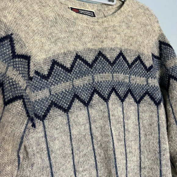 Samband of Iceland wool pull over sweater grey and blue - Picture 5 of 7